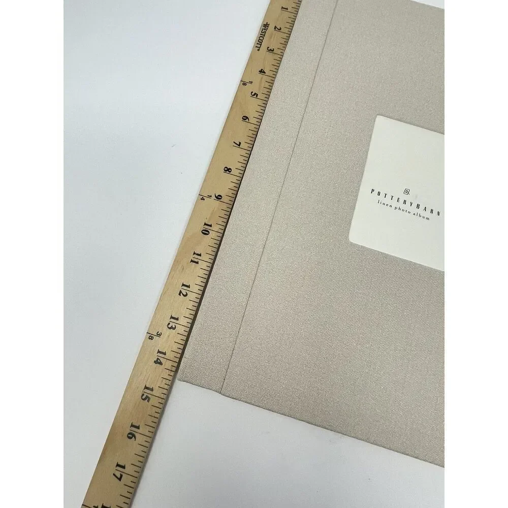 Pottery Barn Photo Picture Memory Book Album Linen Beige  Scrapbook 8.5x14.5”